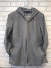 ANNE KLEIN Hooded Wool Jacket Coat Womens size XL Heather Gray hooded Zippered