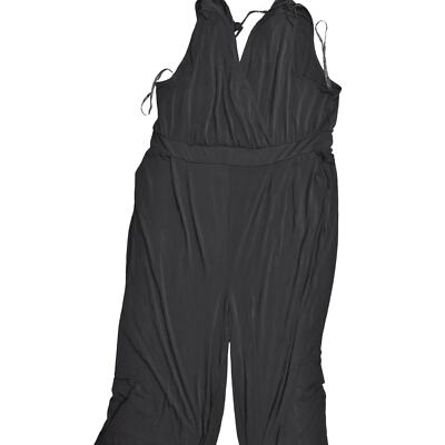 NEW Torrid Black Jumpsuit Size Plus Studio Knit Tie Black