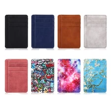 RFID Blocking Leather Credit Card Holder ID Case Vaccine Cover Pocket Wallets