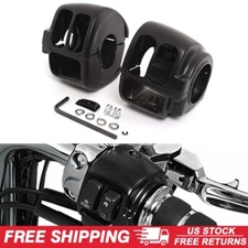 Black Handlebar Switch Housing Covers For Harley Dyna Street Bob FXDB 2007–2011