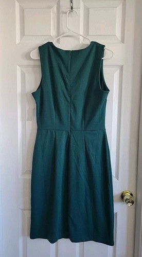 Old Navy Ponte Knit Sheath Forest Green Dress Sleeveless Medium Tall - Picture 2 of 9