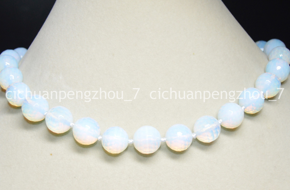 Handmade White Moonstone Beaded Necklace - 18 Inch, Sri Lankan Stones 6-14mm, Silver Plated