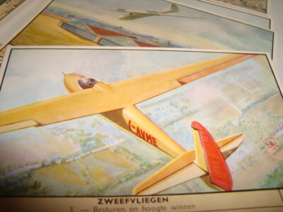 GERMANY? 4 1/4 X 3 3/4 IN''AIRPLANES COMPAGNIE LEIBIG,gestich in 1865=16 IN TOTAL