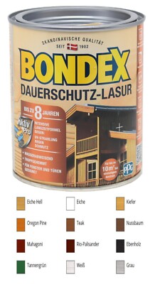 Bondex Dauerschutzlasur Dickschichtlasur Farbwahl 0,75L Holzlasur
