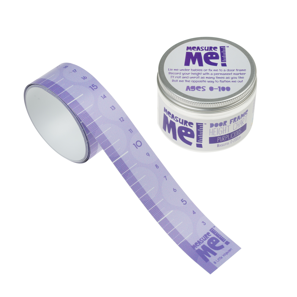 Measure Me! Purplicious Children's Roll-Up Wall Growth Door Frame Height Chart