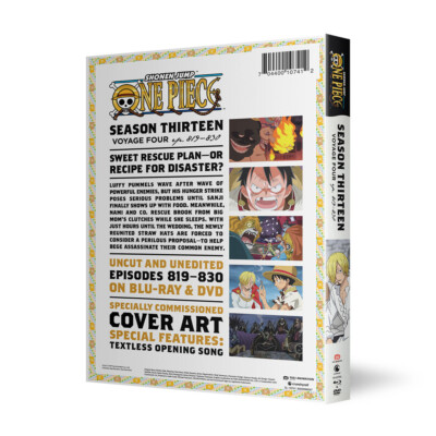 One Piece Season 13 Part 4 BLURAY/DVD SET (Eps # 819-830) (Uncut
