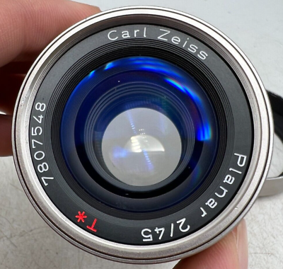 Carl Zeiss Planar 45mm F2 T* Lens For Contax G Series G1 / G2 - Tested w/  Hood