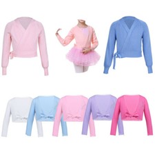 Girl's Ballet Dance Wrap Tops Gym Long Sleeve Cardigan Knit Cardigan Party UK