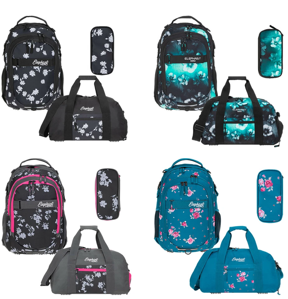 Schulrucksack Mädchen 3T Set Elephant Signature Rucksack Tasche Box 12800 rsm