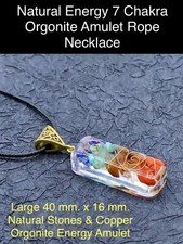 Natural Stone  Copper Orgonite Energy Amulet Necklace 18-22" Adjustable 