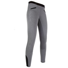 HKM Kinder Reithose Starlight, Silikon Vollbesatz, Reithose, hellgrau-schwarz