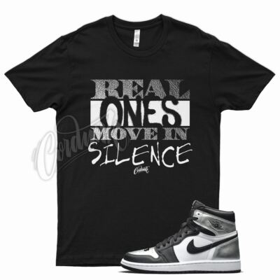 Black REAL ONES T Shirt to match J1 Metallic Silver Toe Air