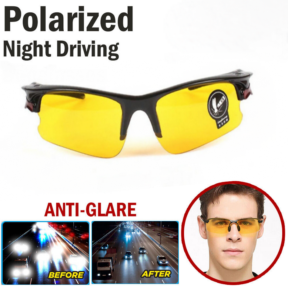 HD Night Driving Glasses Yellow Lens Anti Glare Vision Tinted Unisex G eBay