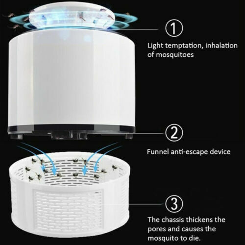 ASPIRATORE LAMPADA LED ZANZARA ANTI ZANZARE ZANZARIERA ELETTRICA USB NV818/Z01 - Foto 2 di 7