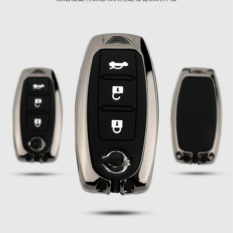 2/3/4 Buttons Zinc Alloy Silicone Car Key Cover Case For Nissan Almera Infiniti - Изображение 3 из 4