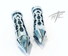 NINJA CHROME CUTS AND TWIST SPIKE HANDLEBAR GRIPS ALL KAWASAKI NINJA ZX14(06-11)