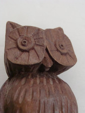 Wooden Owl Folk Art Country Decor Two Sided Design 2.5" Tall