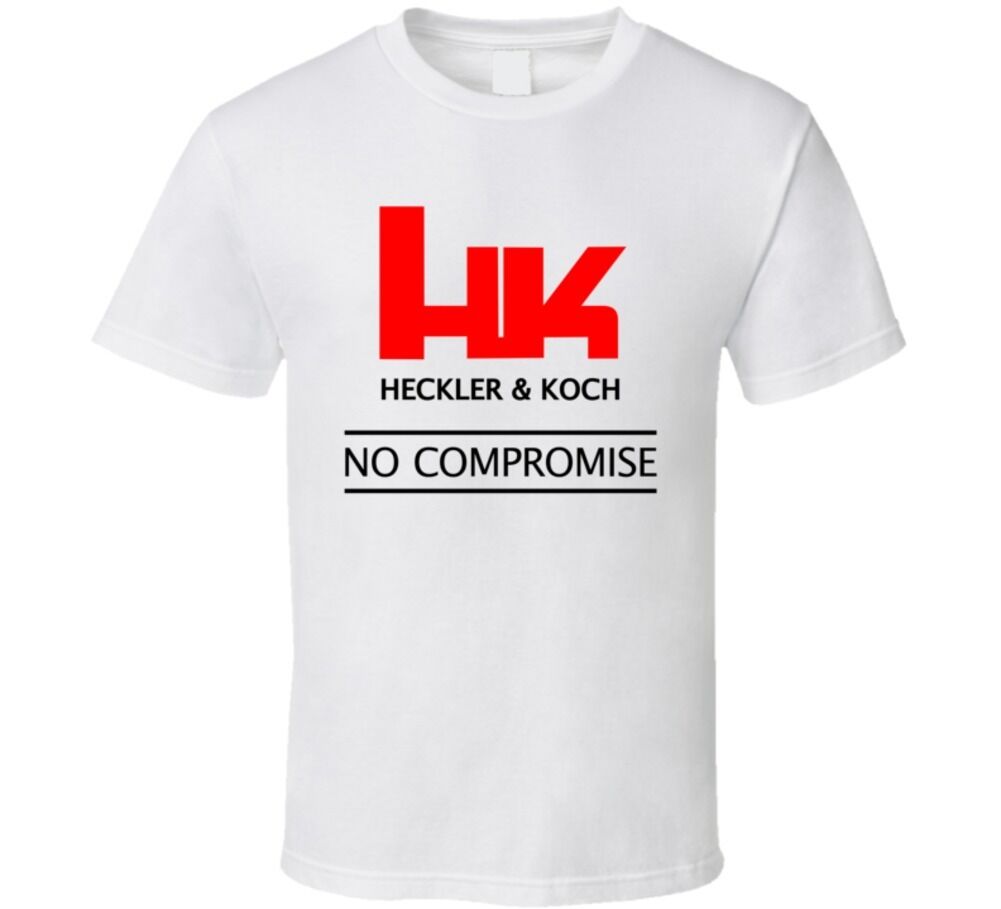HK Heckler & Koch Logo #01 Mens White T-Shirt фото.