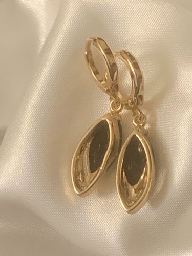 Gold Filled Drop Dangle Earrings with Marquise Gems and Sim Diamonds, GIFT BOXED - Picture 16 of 26