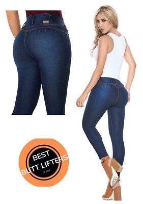 Pantalones Colombianos de Mujer Levanta Cola Pompis Push Up Jeans Butt  Lifter | eBay