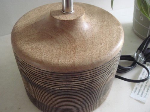 John Lewis Ira Wooden Ribbed Table Lamp. PAT tested. - Picture 7 of 7