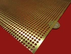 Brass Perforated Extra Thin Sheet,  .016" Thick x 24" x Per Ft", .138" Hole Dia.