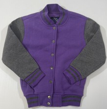 Climate Concepts Girls Purple Grey Varsity Jacket Size 4/5