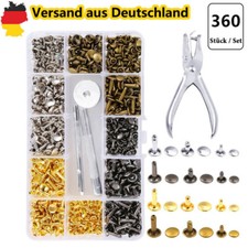 360 Stück Hohlnieten 6/8/12mm DIY Angebot Leder Nieten Ziernieten Set profi DE