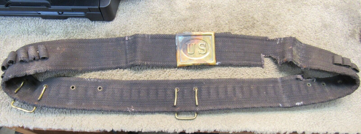 US ANSON MILLS M1887 Officers Cavalry Belt 50 SLOT 38 CAL INDIAN