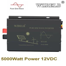 Pure Sine Wave Power Inverter 5000W 12V to 120/220V Off Grid Solar Home