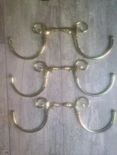 6 Vtg Chandelier Brass Plated Arms Lamp Part Ornate 1/8 IP For Parts Or Repair 