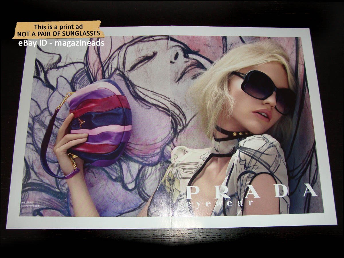 PRADA Eyewear 2-Page PRINT AD Spring 2008 SASHA PIVOVAROVA Steven