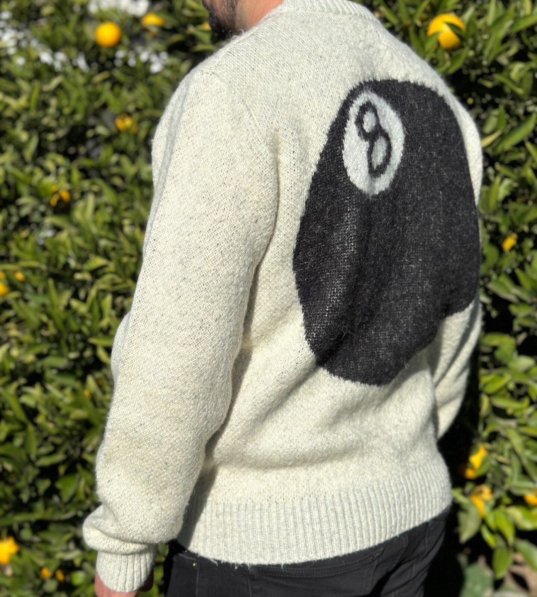 トップス STUSSY 8Ball Mohair Sweater 2939 Stüssy 8 Ball Heavy Brushed Mohair Sweater & Sherpa Fleece