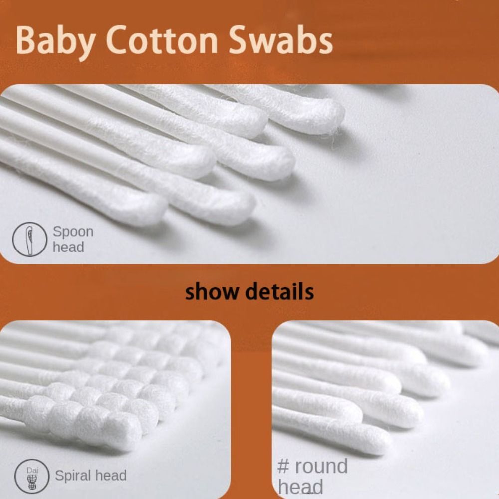 200 pcs Degreasing Cotton Baby Cotton Swab Ear Wax Spoon Young Children