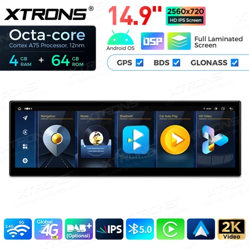 14.9" 4G LTE Android 8-Core Car Play Car Stereo GPS Navi For BMW E60 - E62 CCC