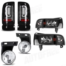 LED Headlight+Tail lights+Fog lights For 1994-2002 Dodge Ram 1500 2500 3500 L+R