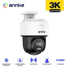 ANNKE 3K 5MP PT IP PoE Security Camera Outdoor Full Color Night Two Way Audio