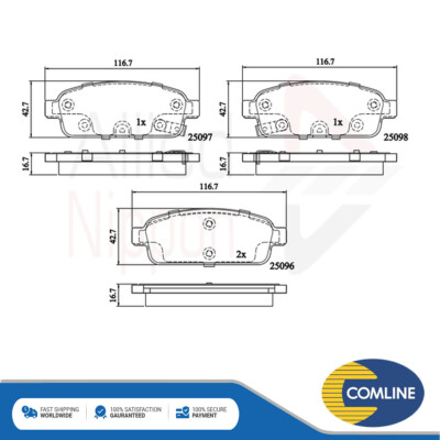 Fits Vauxhall Astra Mokka Zafira Brake Pads Set Rear Allied Nippon