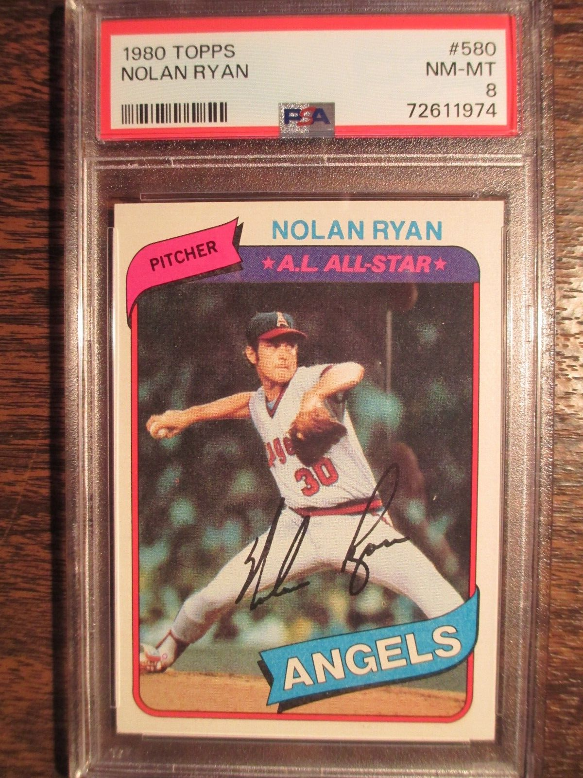 Topps 1980 Nolan Ryan # 580 PSA  NM-MT  8