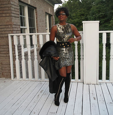 New designer Norma heavily sequined black gold silver sequin