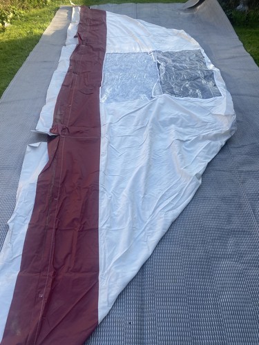 Apache Awnings Tall Annexe in burgundy/grey, fits numerous Apache models.