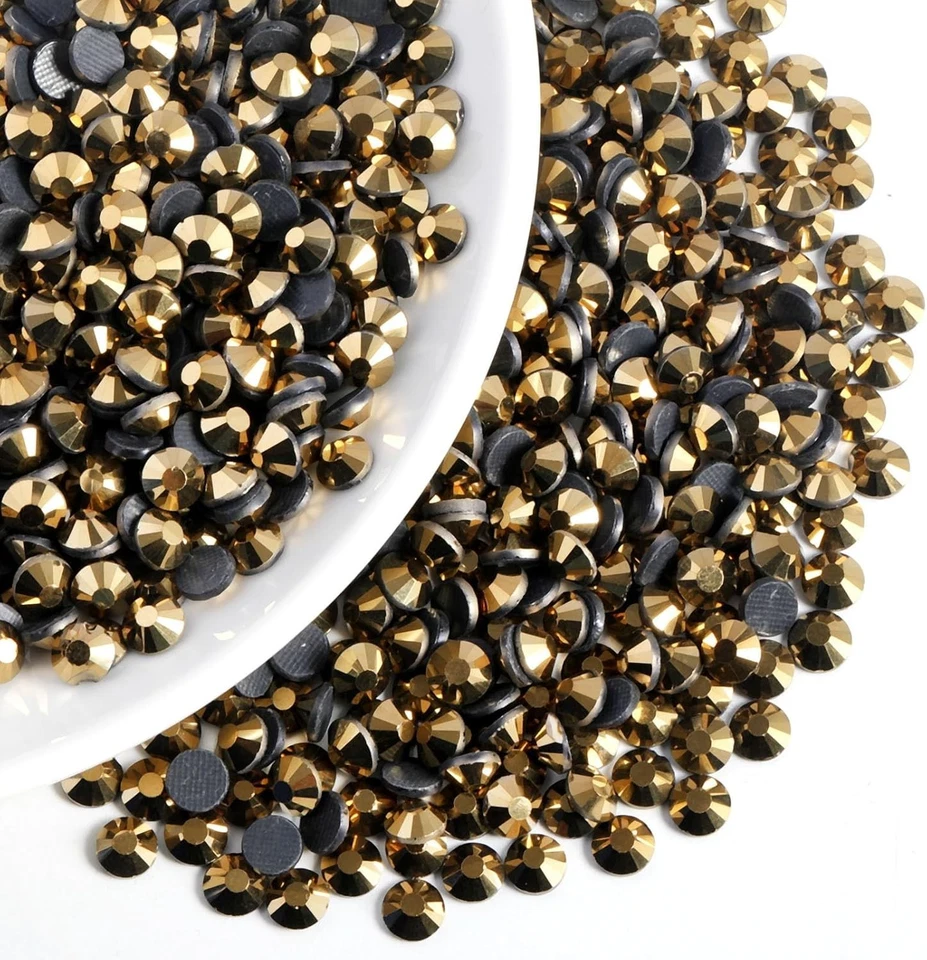 8000PCS Hotfix Rhinestones Bulk Gold Rhinestones for Crafts Clothes Hotfix Cr... - Image 4 of 4