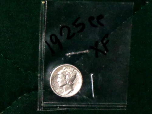 1925  SILVER MERCURY DIME - GRADES "EXTREMELY FINE"