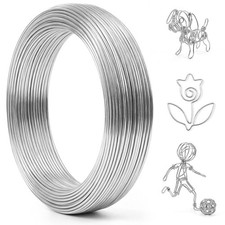 1mm 33 Feet Aluminum Craft Wire, Bendable Armature Wire, Silver Bendable Wire...