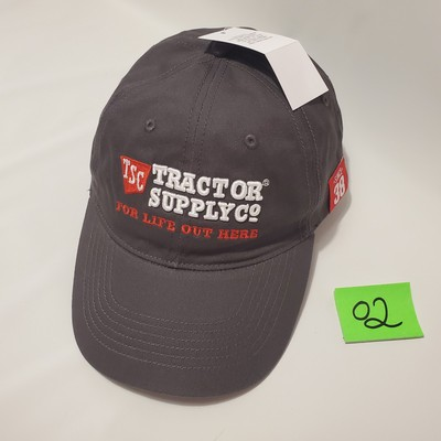 #ad NEW TSC Tractor Supply Co For Life Out Here Gray Cotton Dad Cap Hat Strap 1938 2 $9.96