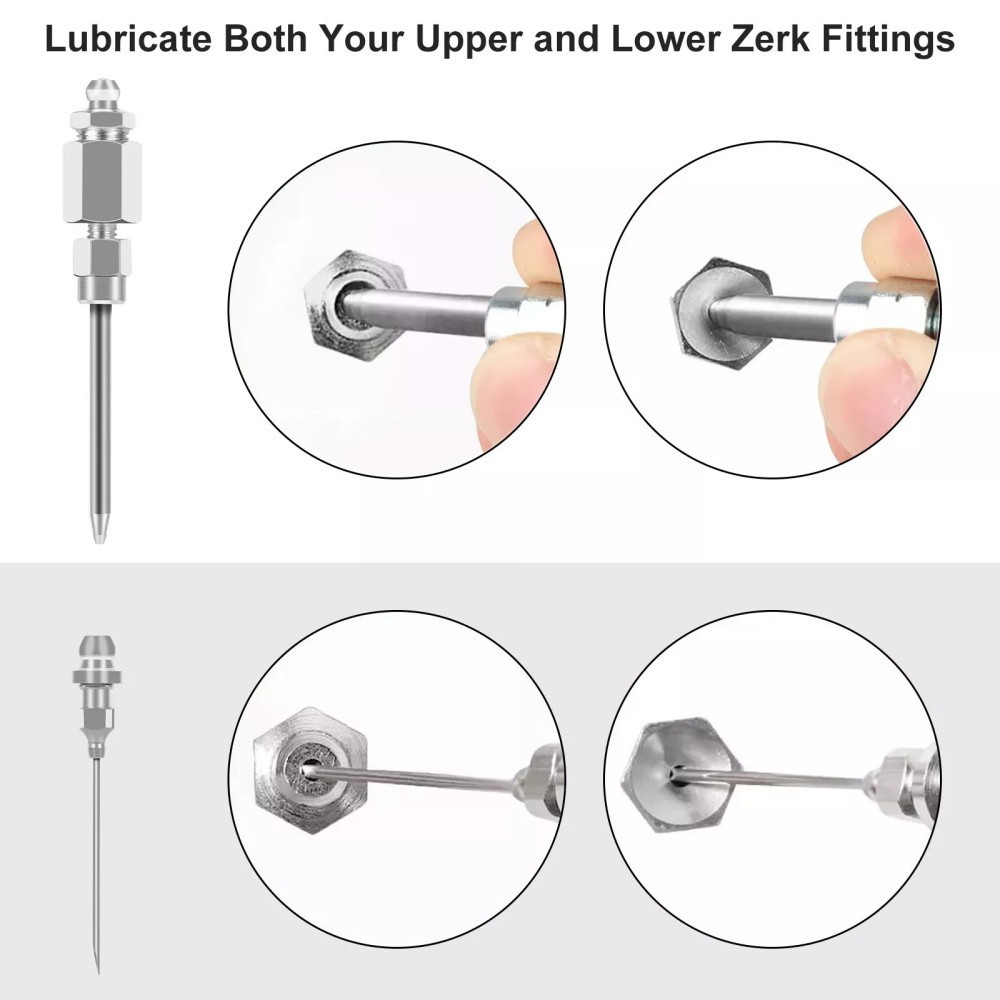 Grease Gun Accessory Kit 90 Degree Coupler Adapter Grease Needle Tips Dispenser