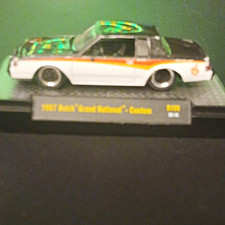 Buick Hot Wheels 1987 Grand National Diecast Car w/ Stand White/Black Custom