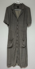 Urban Outfitters Womens Maxi Dress Blk Tan Button Medium Cottagecore