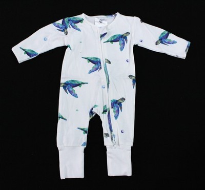 Anchor & Arrow Baby's Long Two Way Zippy Romper CN6 Sea Turtle Size 000 NWT