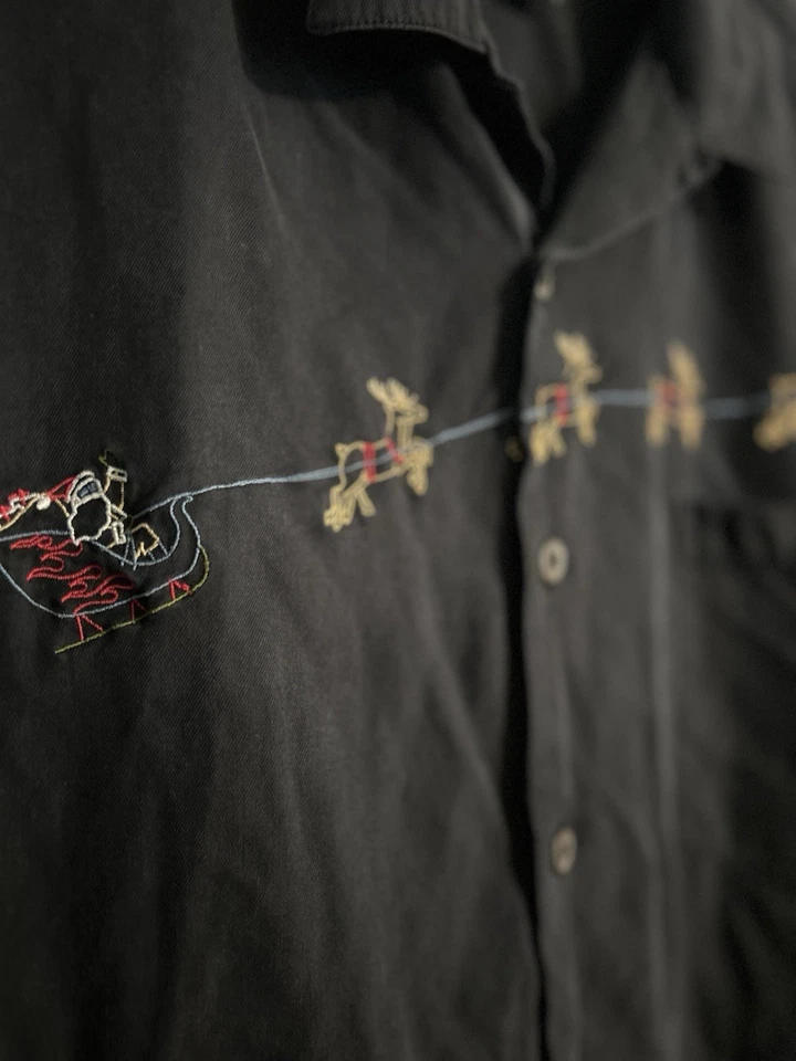 Vintage Men’s Christmas Button Up Tori Richard Size 2 Xl - Изображение 3 из 4